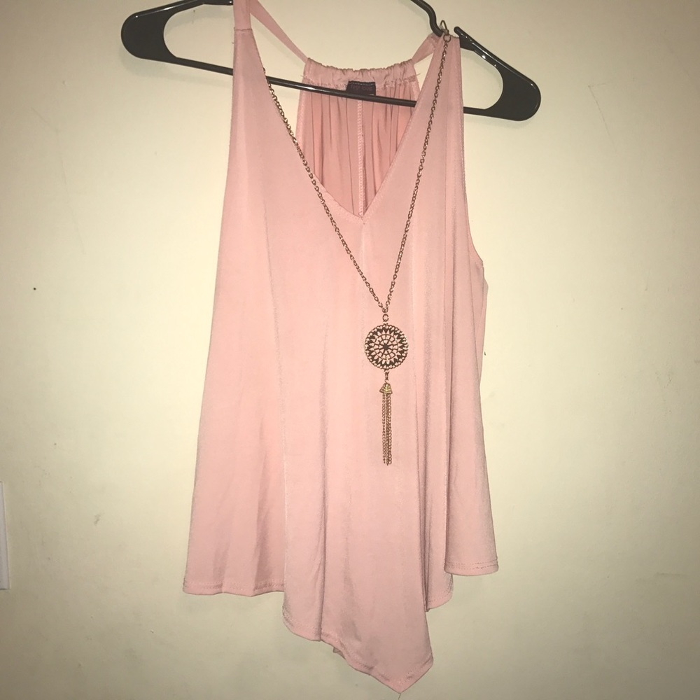 Large pink Top with Gold Accessory connected